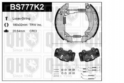 QUINTON HAZELL bs777k2 -  Комплект тормозов, барабанный тормозной механизм